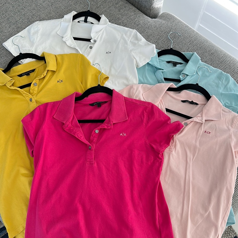 5 Armani Exchange Polo Collared Shirts